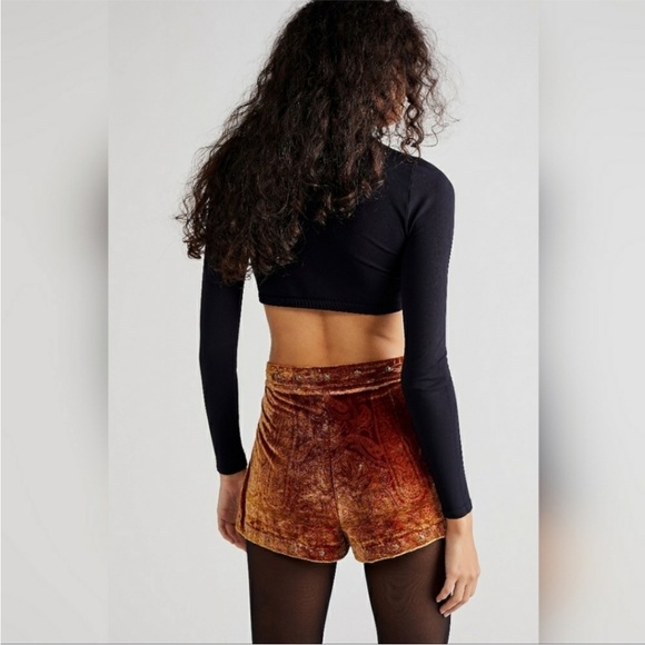 NWOT Free People Paisley Punk Velvet Skort size 6 - Picture 3 of 10